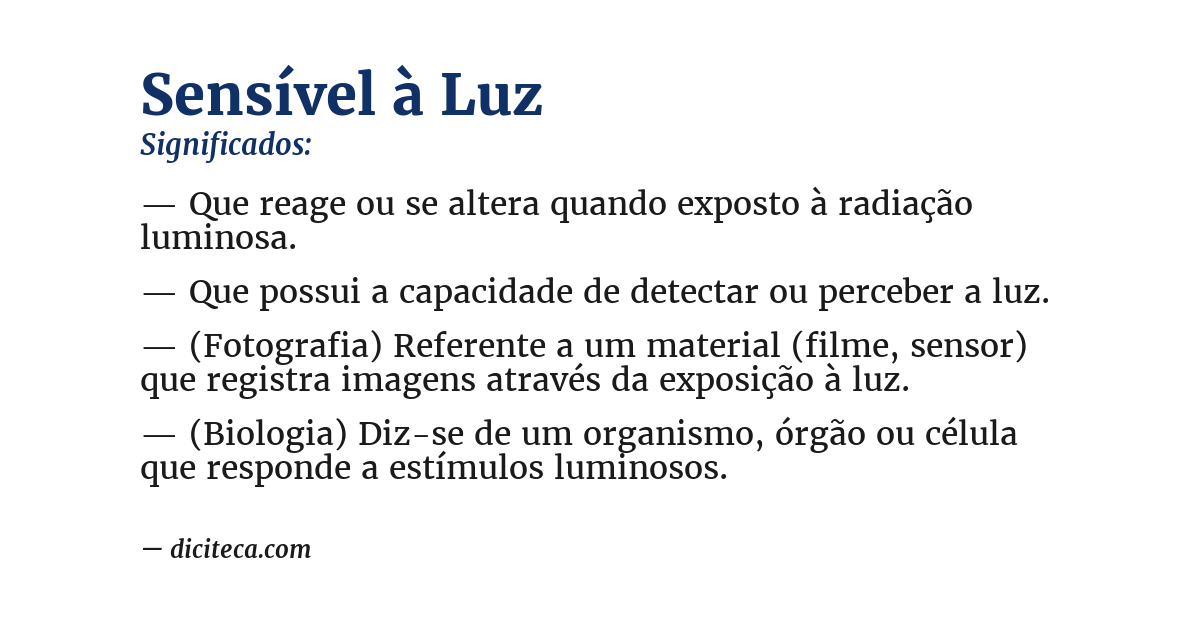 Significado de sensível à luz