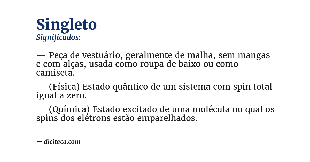 Significado de singleto