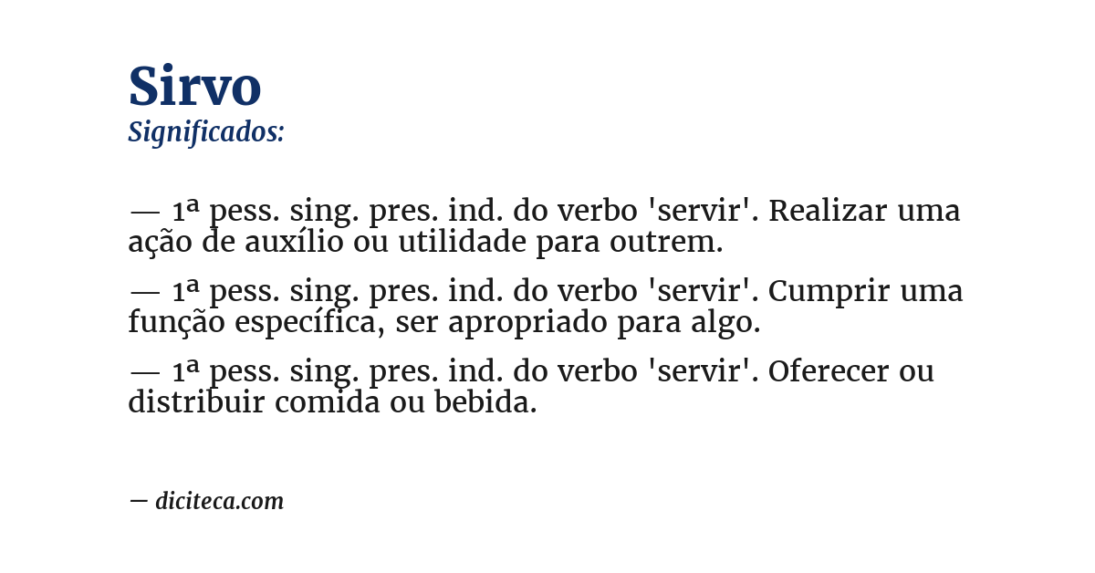 Significado de sirvo