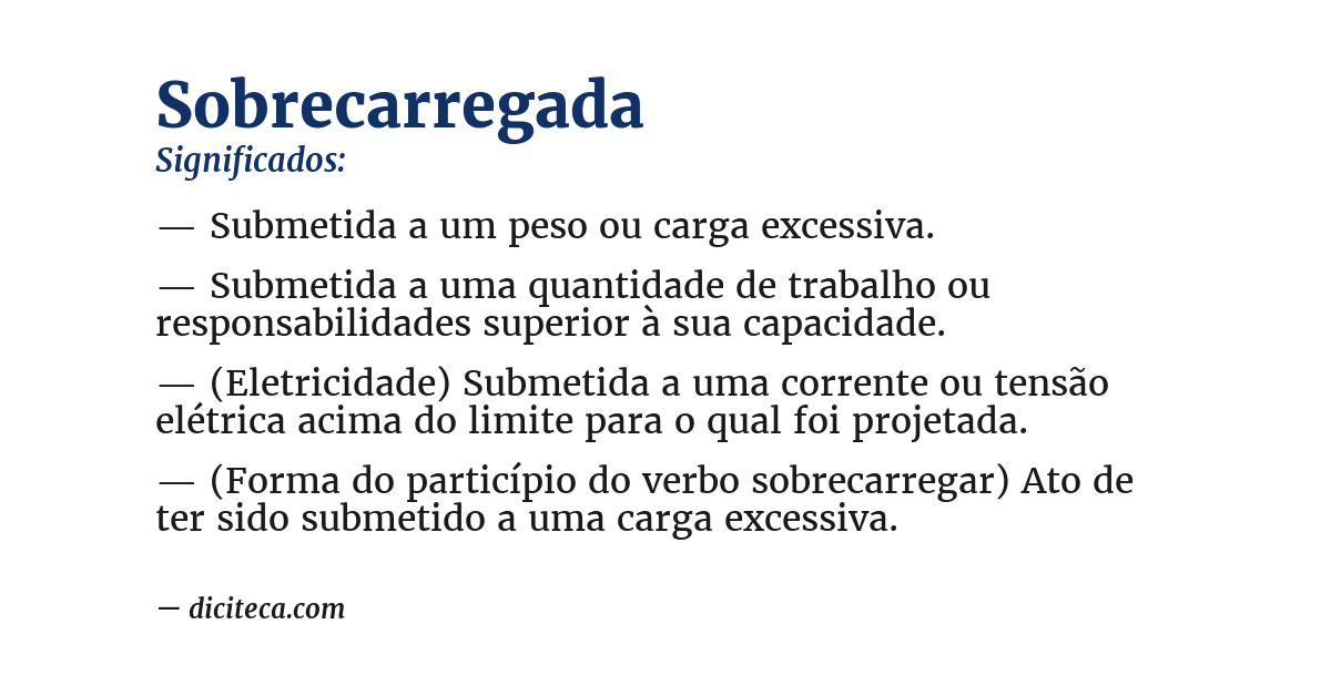 Significado de sobrecarregada