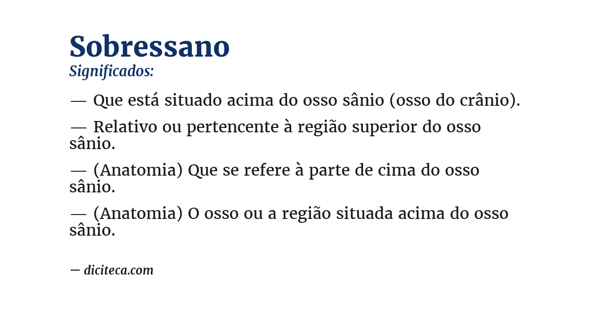 Significado de sobressano