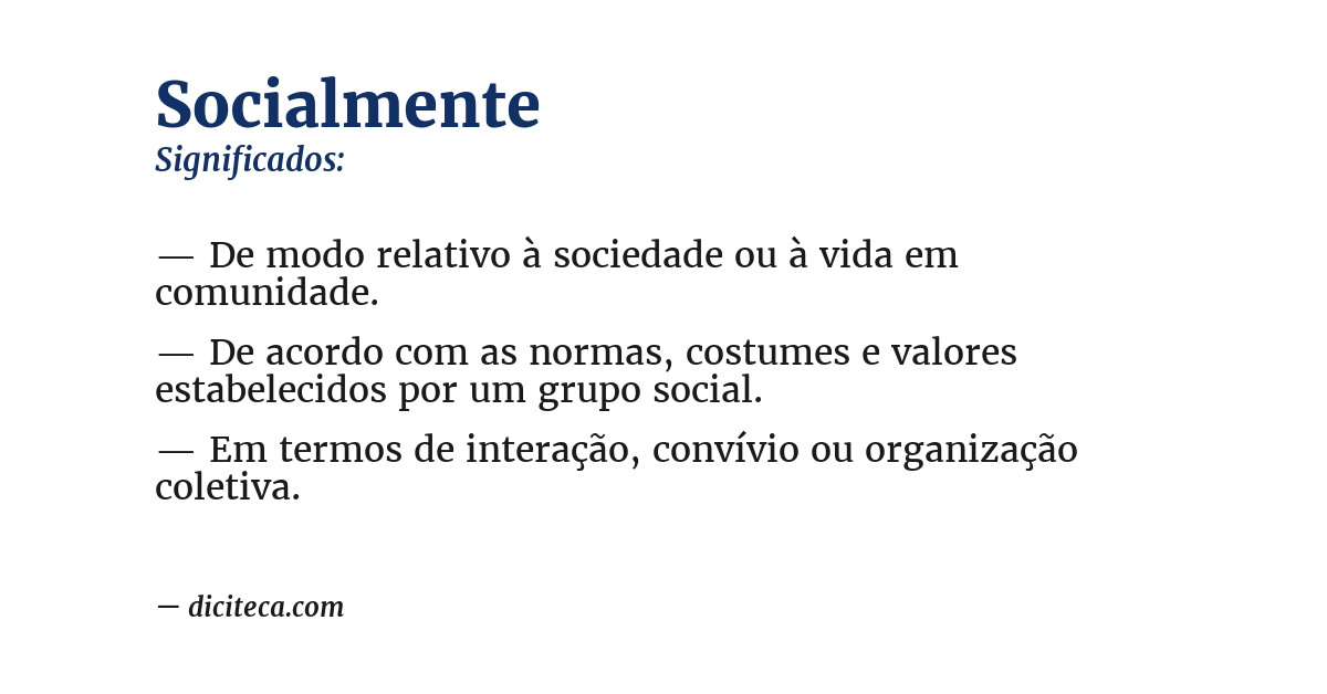Significado de socialmente