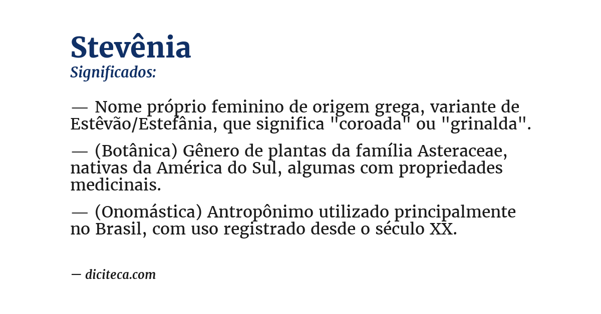 Significado de stevênia