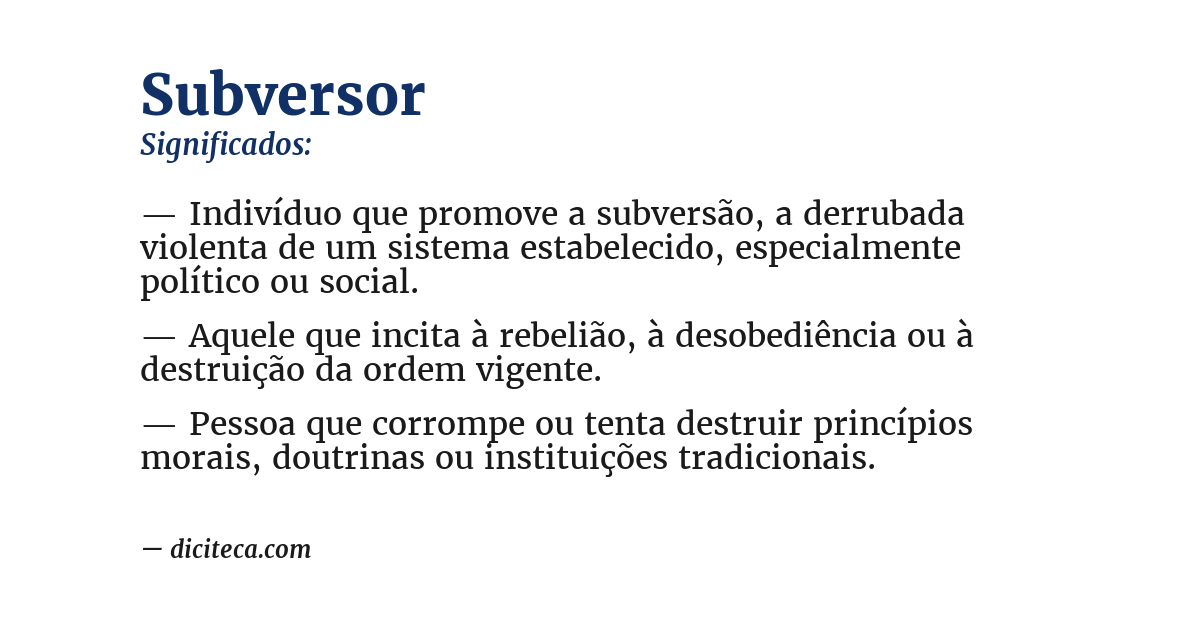 Significado de subversor
