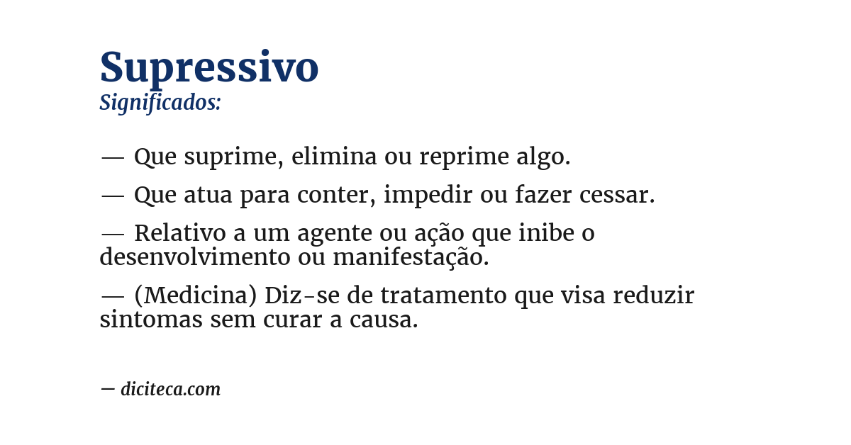 Significado de supressivo