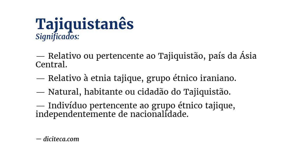 Significado de tajiquistanês