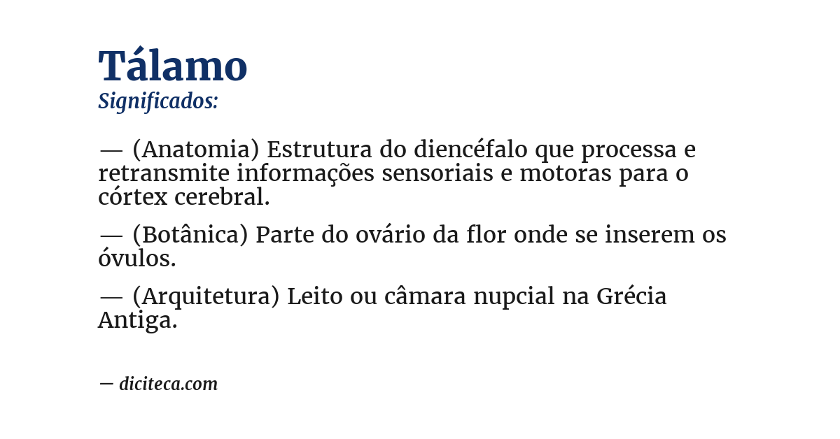 Significado de tálamo