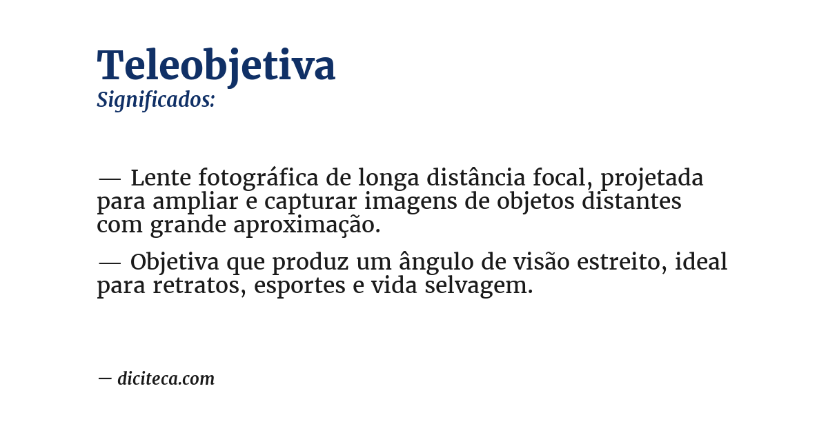 Significado de teleobjetiva