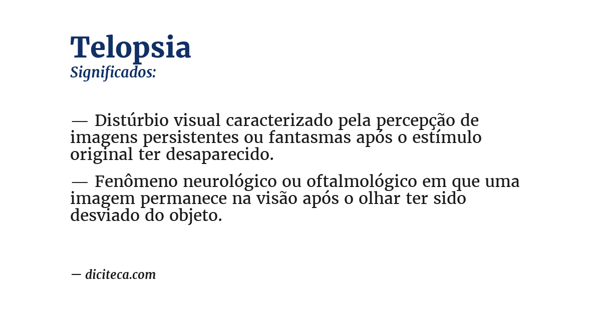 Significado de telopsia