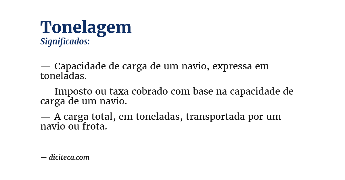 Significado de tonelagem
