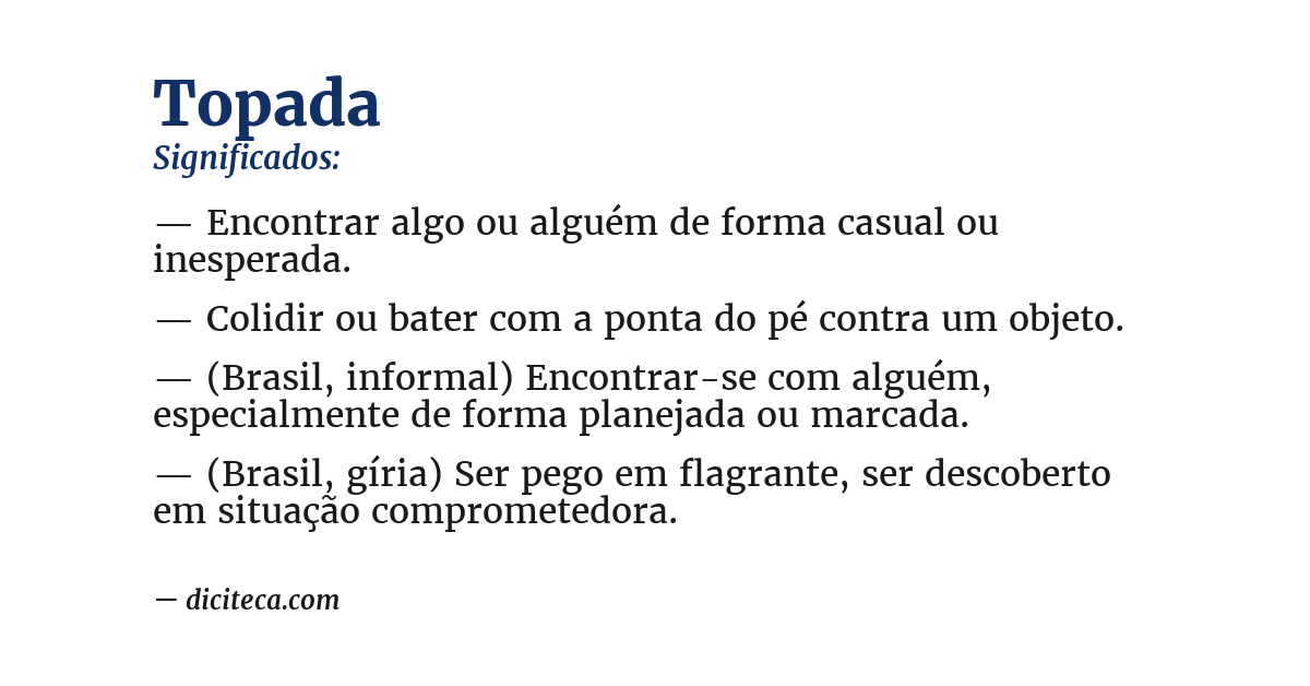 Significado de topada