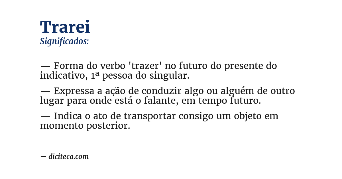 Significado de trarei