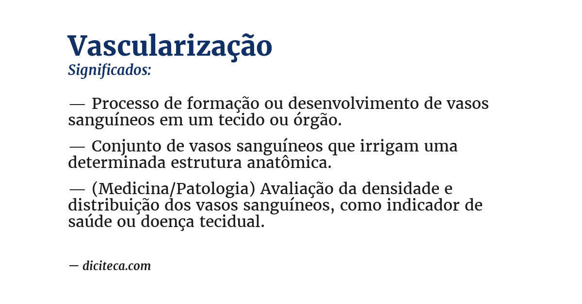 Significado de vascularização
