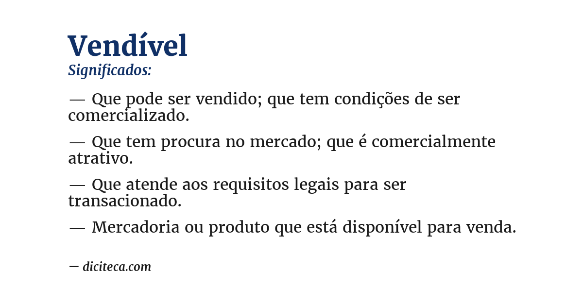Significado de vendível