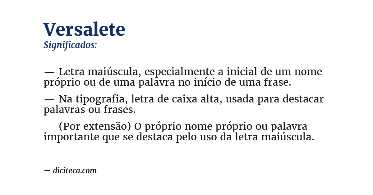 Significado de versalete