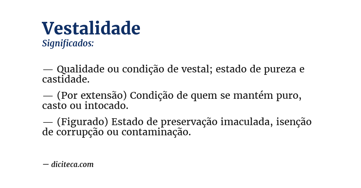 Significado de vestalidade