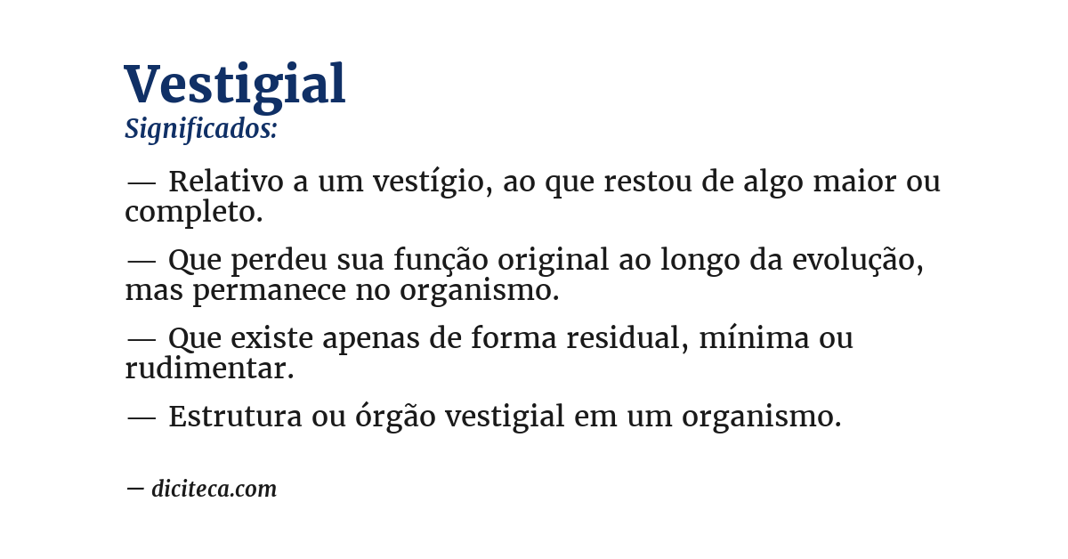 Significado de vestigial