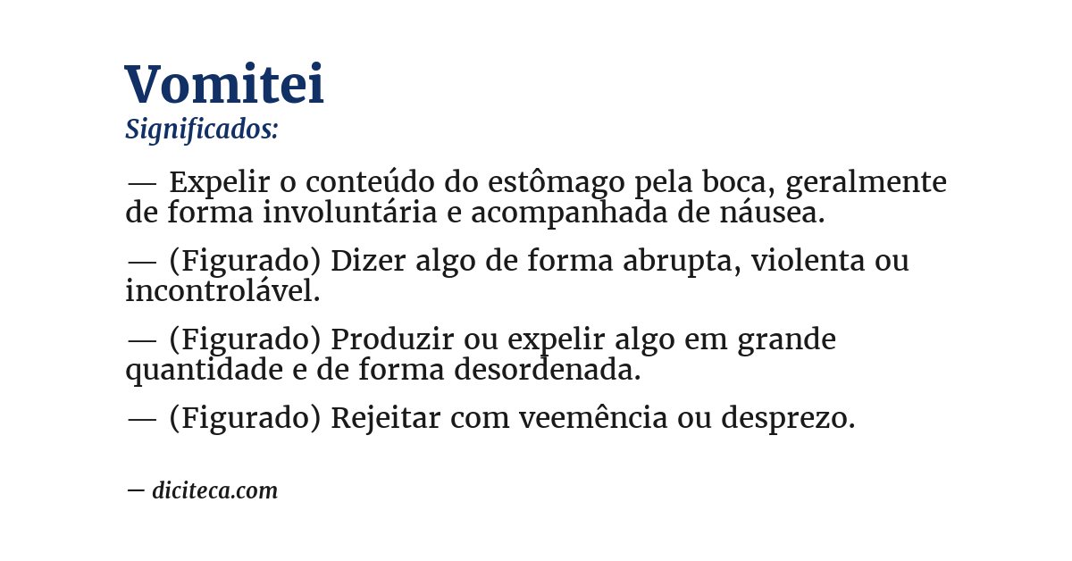 Significado de vomitei