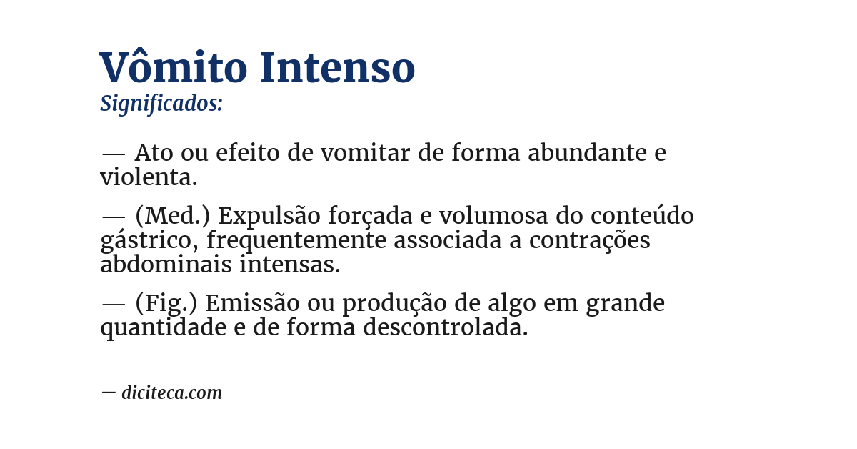 Significado de vômito intenso