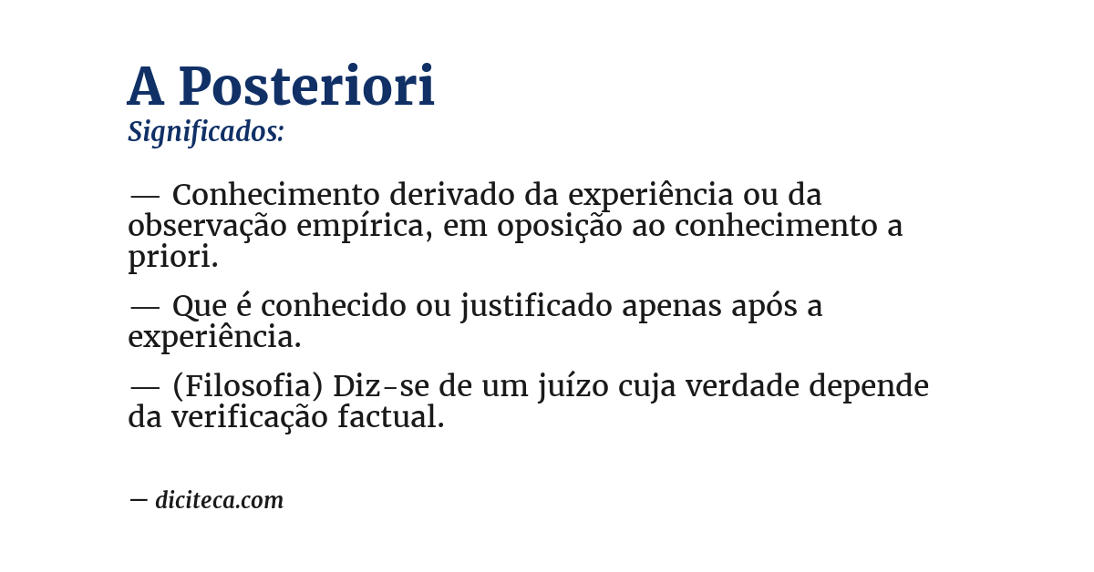 Significado de a posteriori