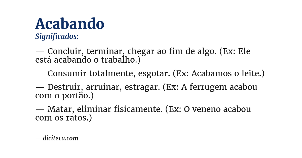 Significado de acabando