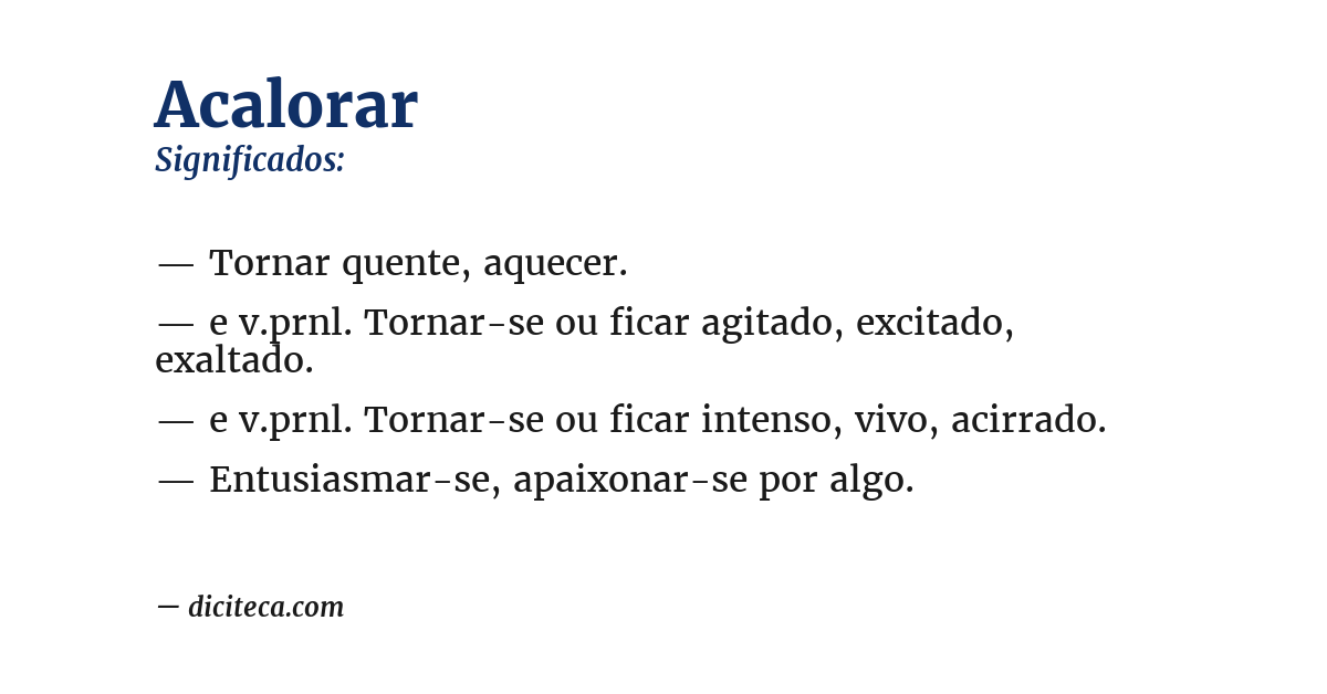 Significado de acalorar