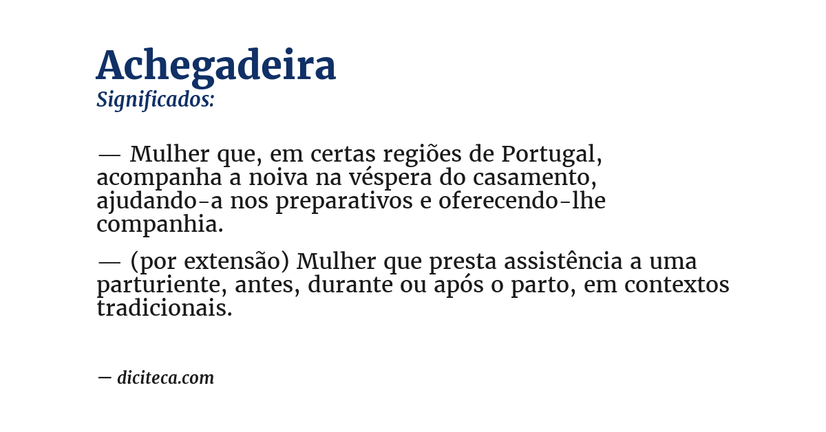 Significado de achegadeira