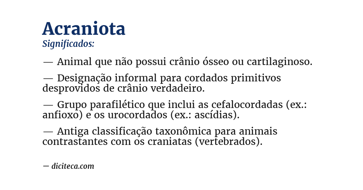 Significado de acraniota