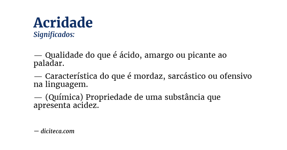 Significado de acridade