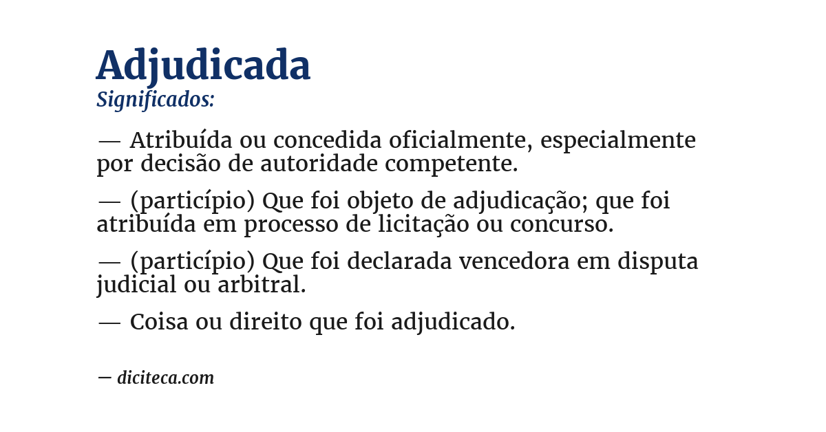 Significado de adjudicada