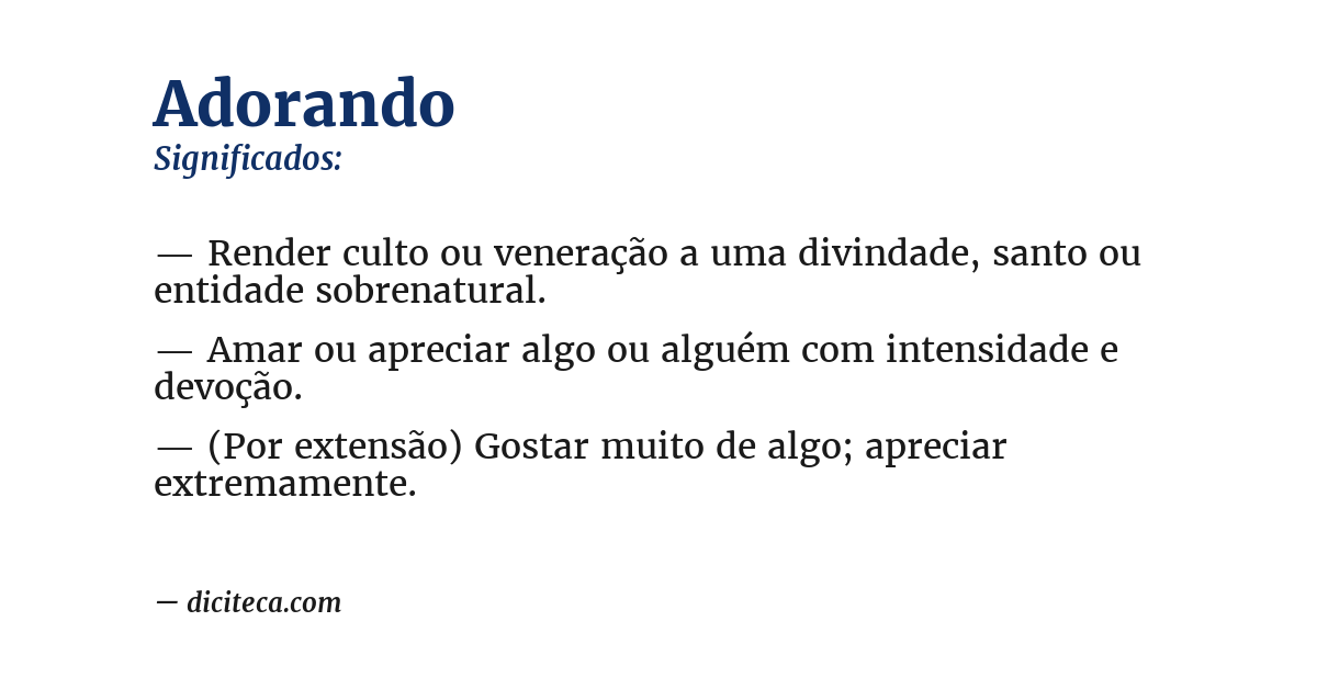 Significado de adorando
