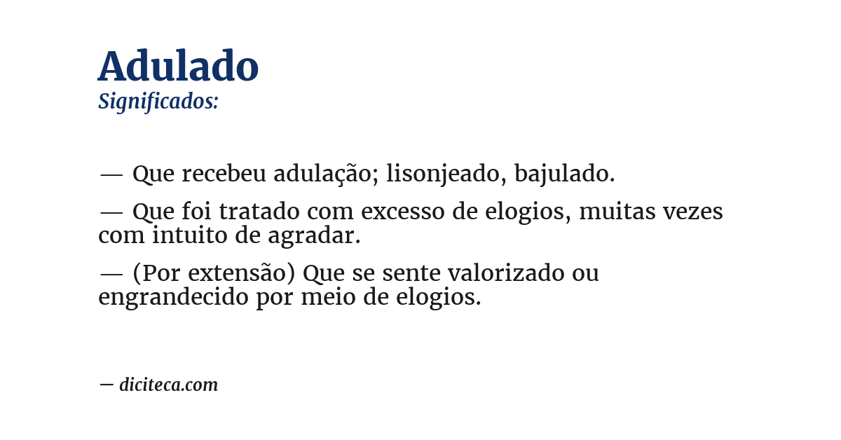 Significado de adulado