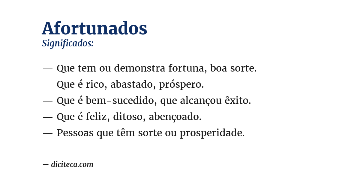 Significado de afortunados