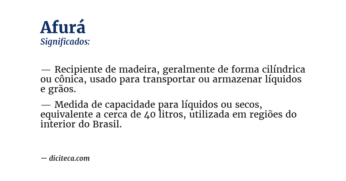 Significado de afurá