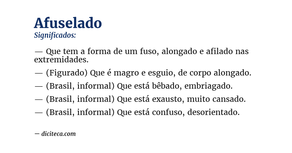 Significado de afuselado