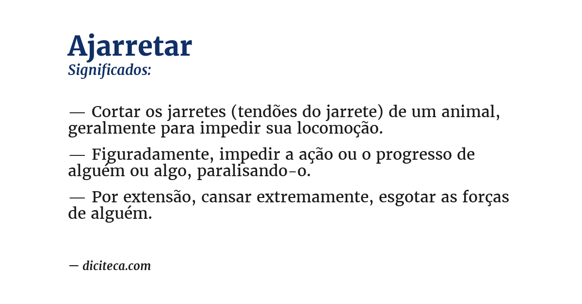 Significado de ajarretar