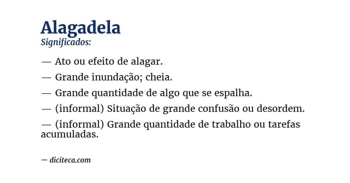 Significado de alagadela