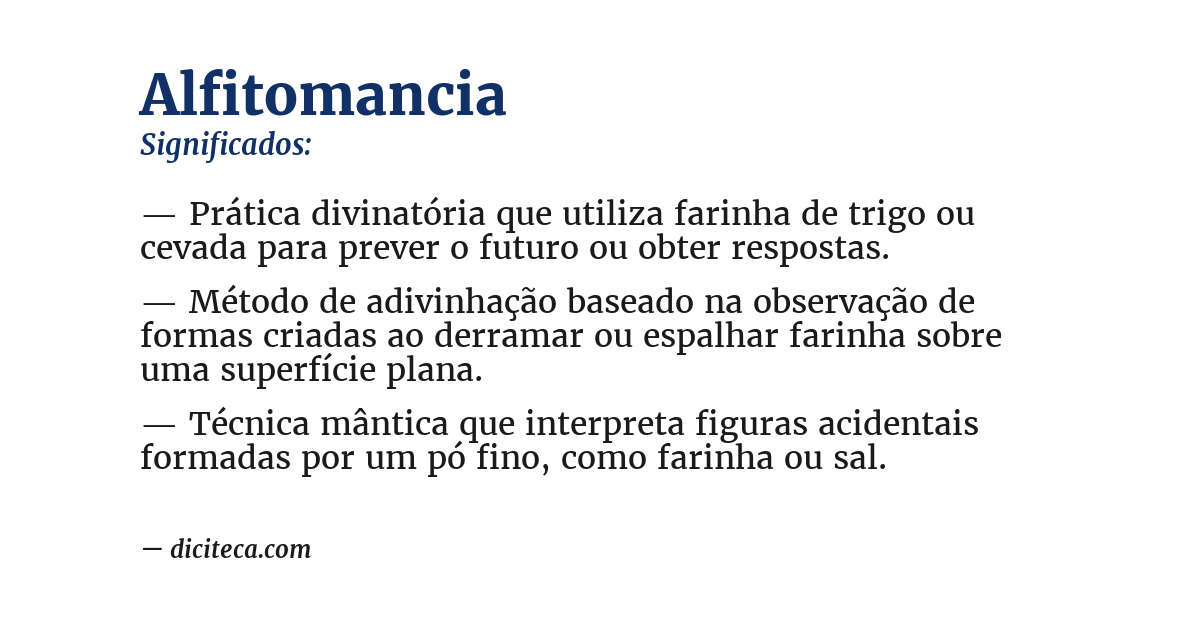 Significado de alfitomancia