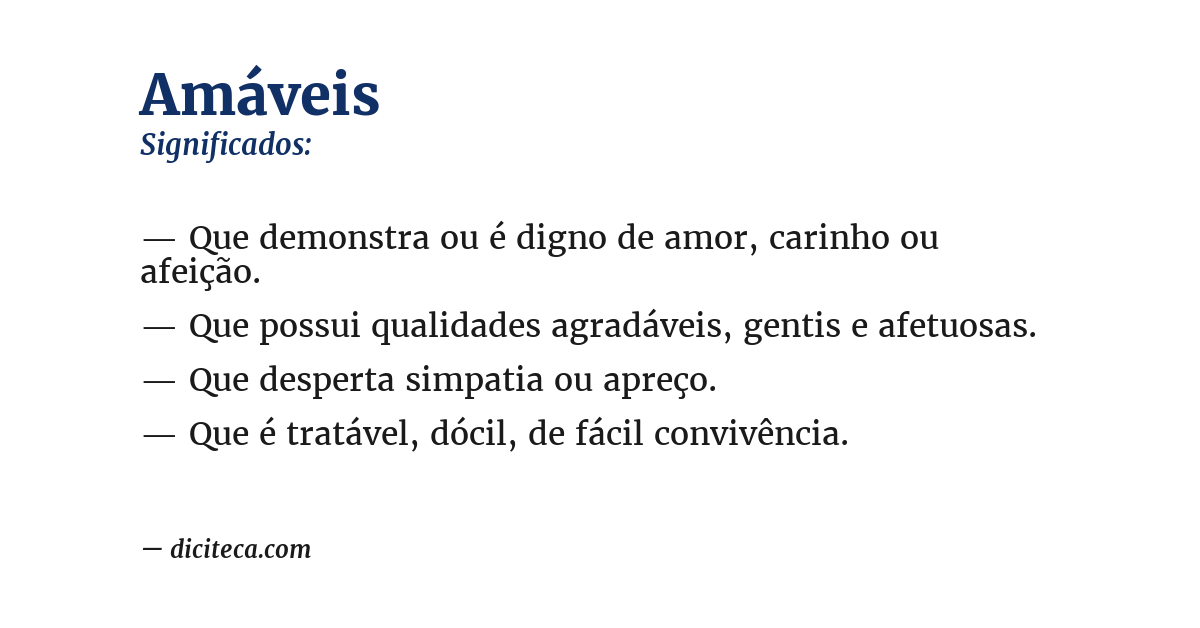 Significado de amáveis