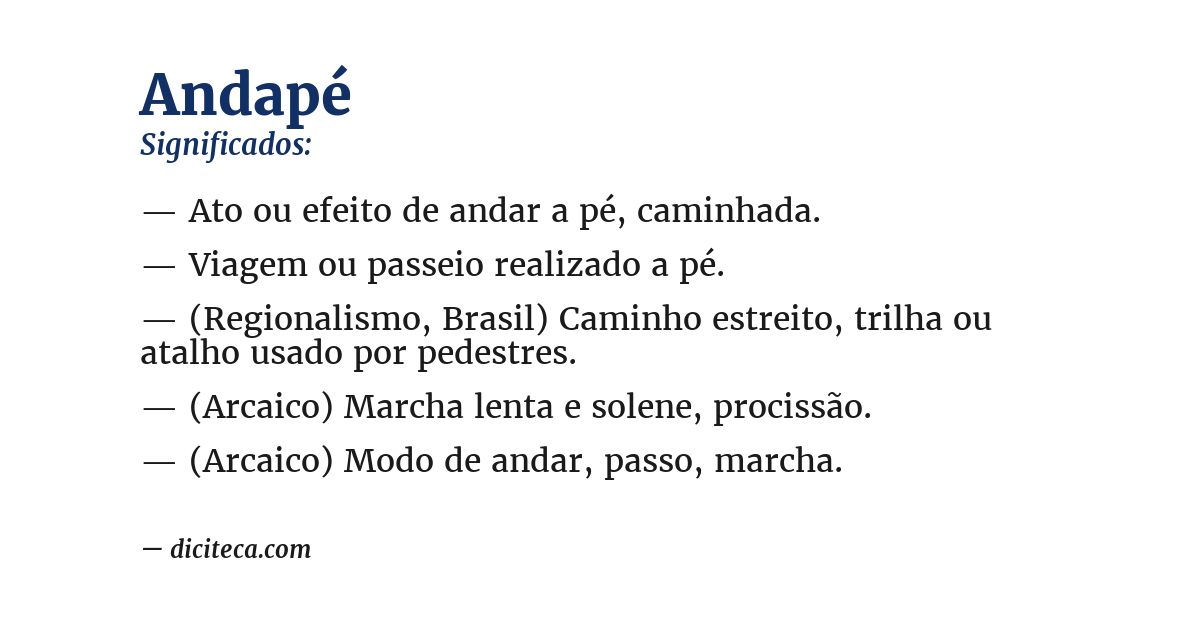 Significado de andapé