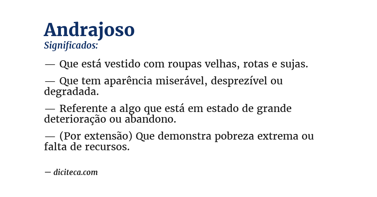 Significado de andrajoso