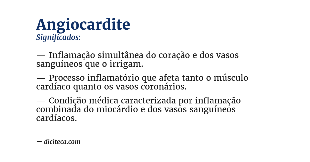 Significado de angiocardite