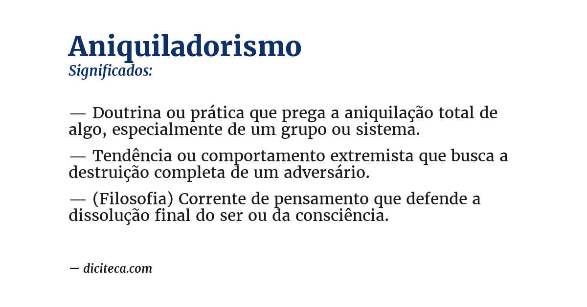 Significado de aniquiladorismo