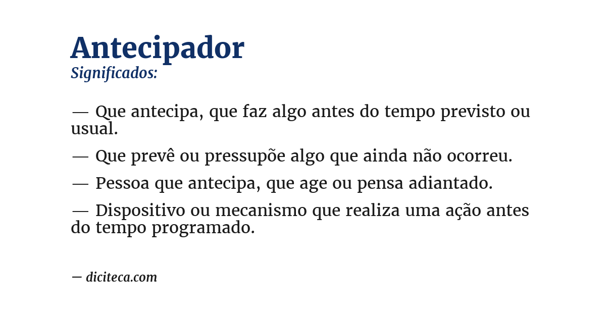 Significado de antecipador