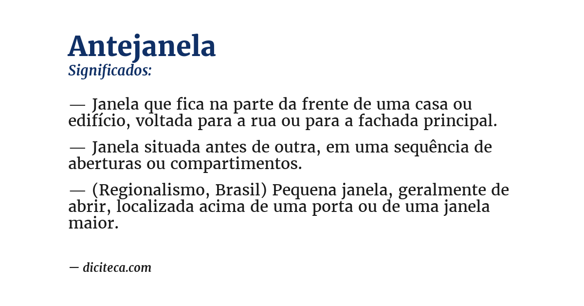 Significado de antejanela