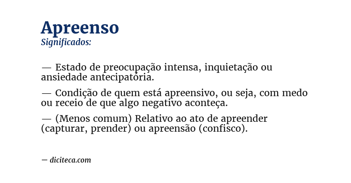Significado de apreenso