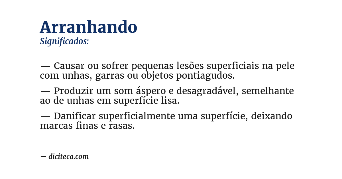 Significado de arranhando