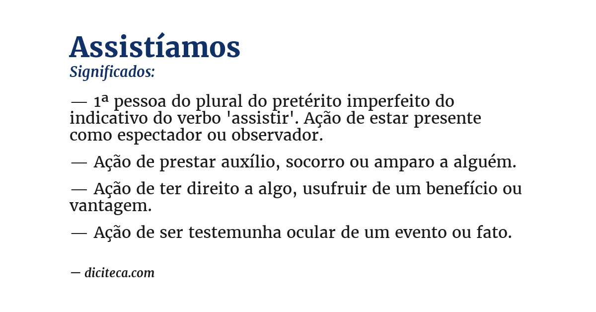 Significado de assistíamos