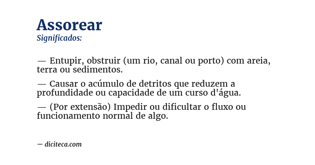 Significado de assorear