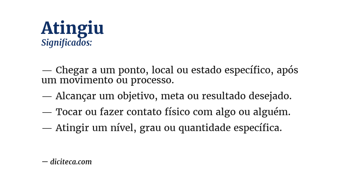 Significado de atingiu